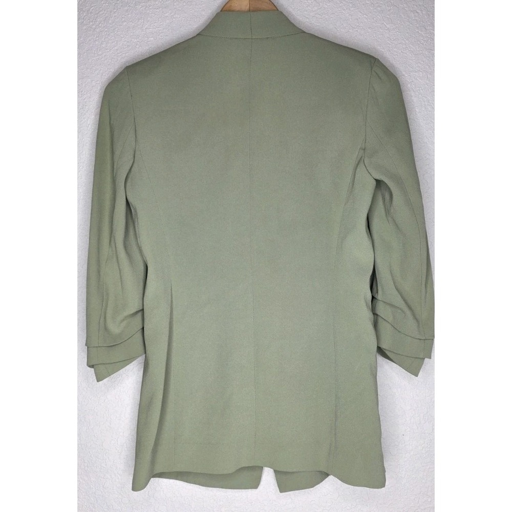 New Babaton Aritzia Power Hip Blazer Green Open Front Women 0 Career Business - Picture 5 of 9
